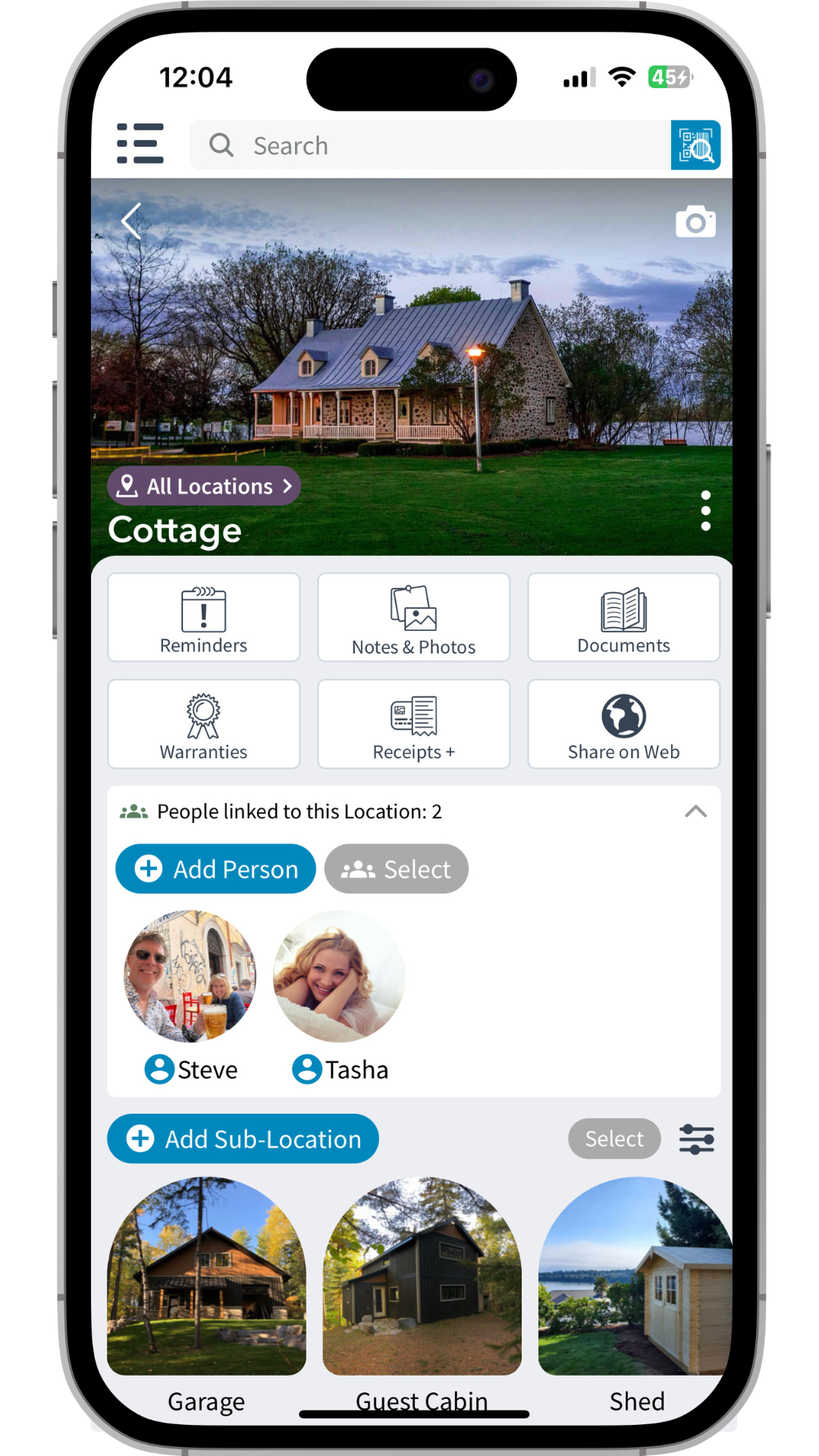 Property details screen